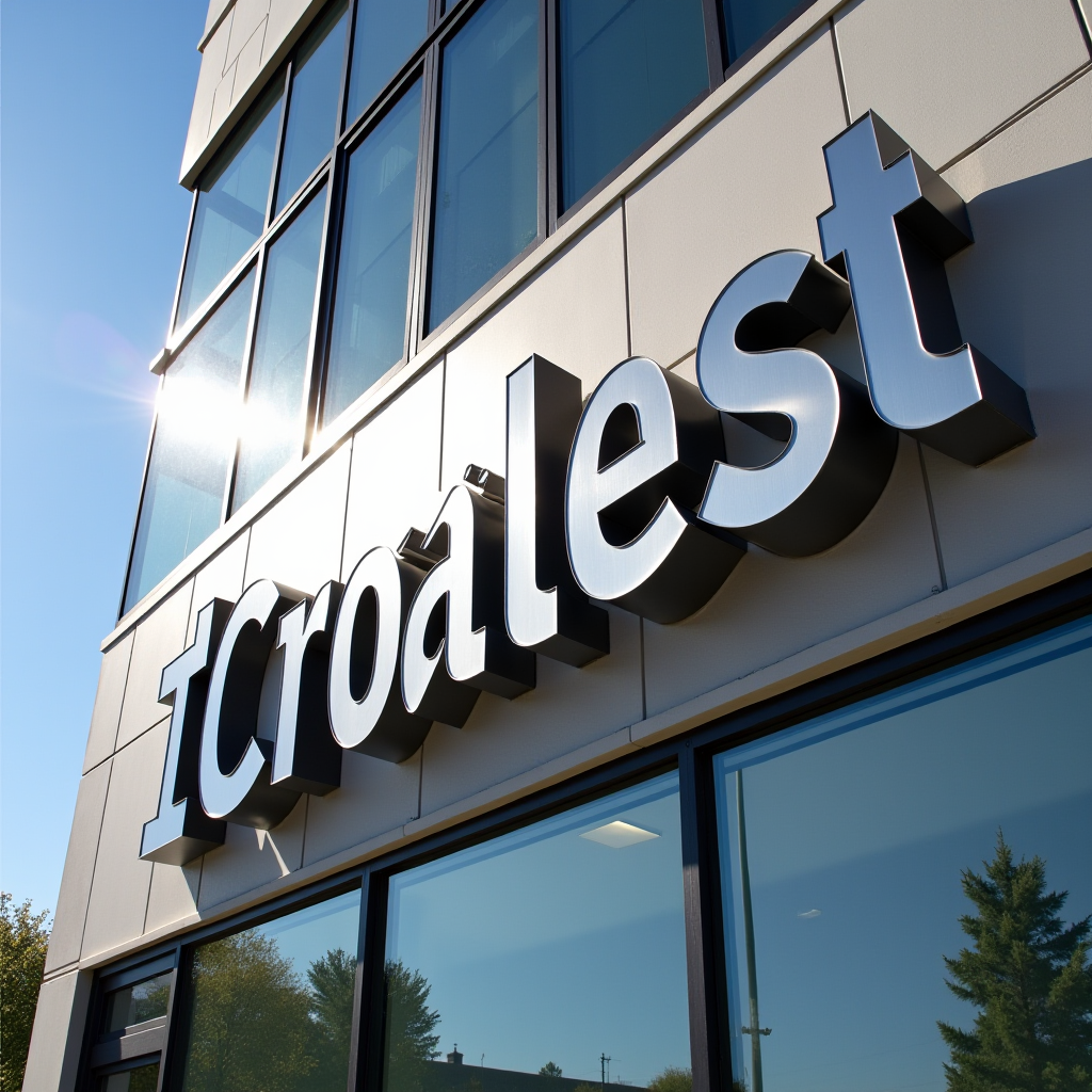 Litery 3D na fasadzie